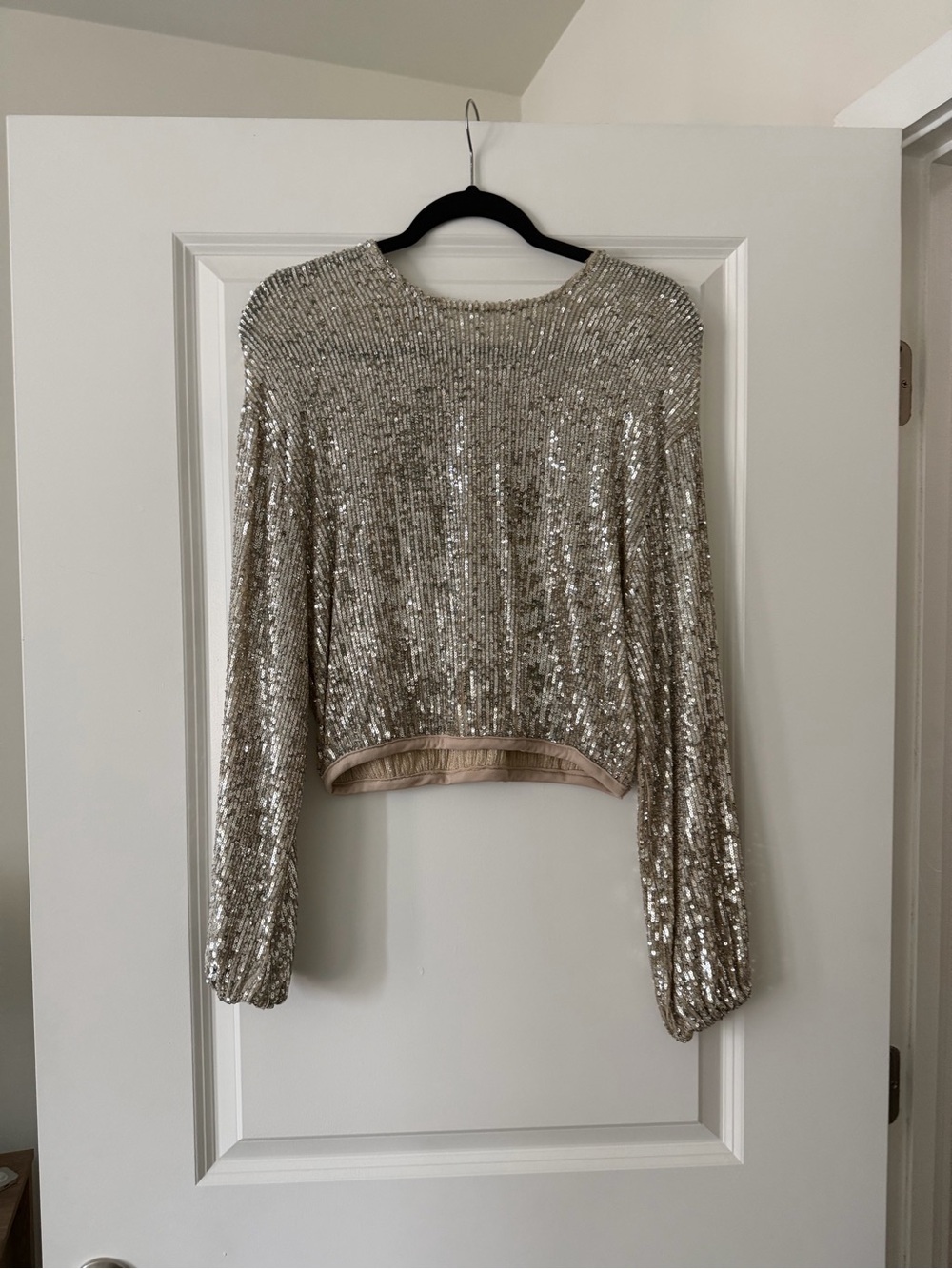 Sequin Long-Sleeve Top - Champagne Show Me Your Mumu NWOT